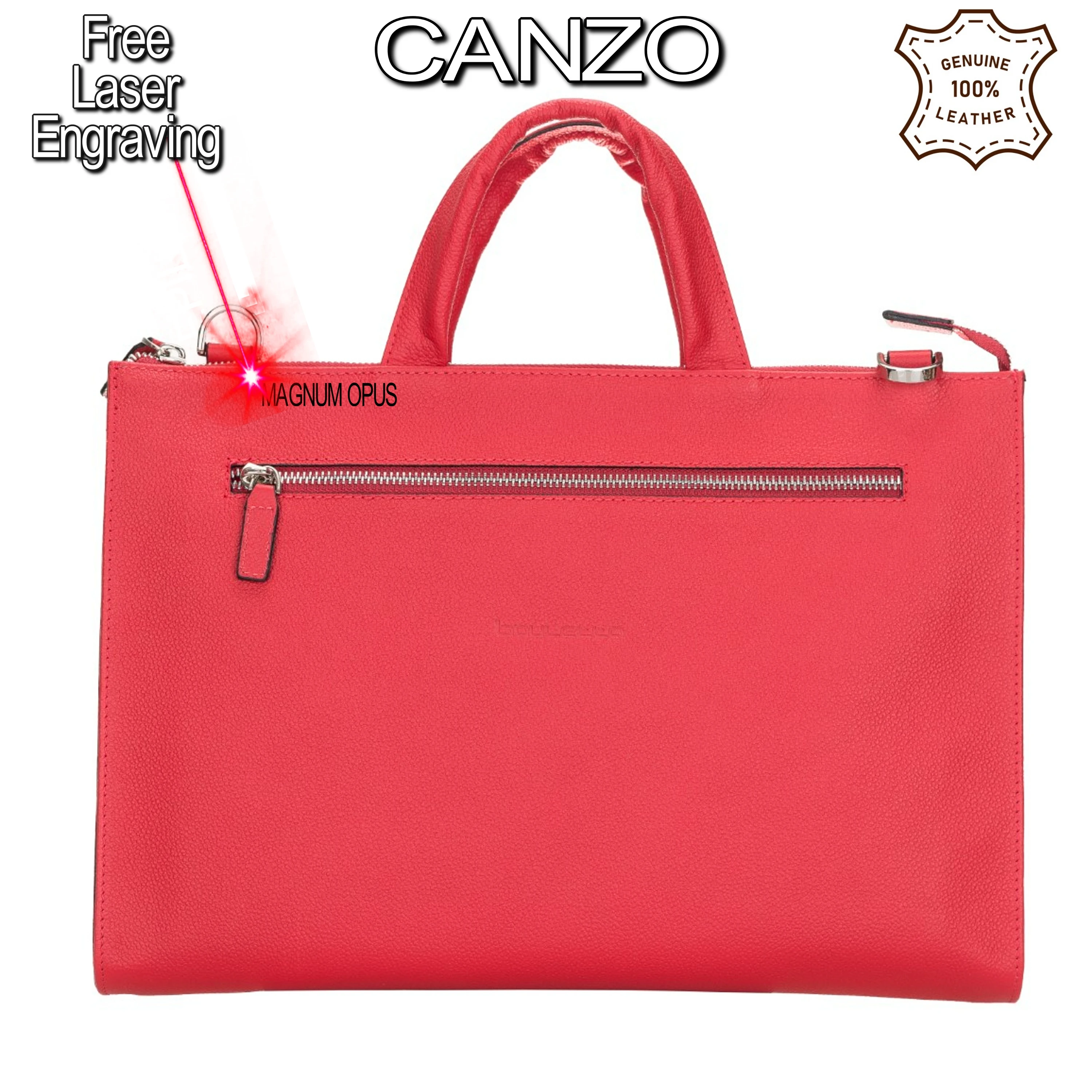 

BOULETTA Handmade Genuine Real Leather Canzo Briefcase Laptop Business Travel Messenger Durable Bag with Shoulder Strap Unisex