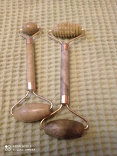 Rodillo masajeador Facial de piedra de Jade Natural, conjunto de rascador de Gua Sha verde, herramientas adelgazantes de belleza, 2 unidades