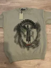 LENSTID-suéteres de punto de Hip-Hop para hombre, ropa de calle con estampado de rayos de Ángel, otoño de Harajuku, jerséis casuales Hipster de gran tamaño