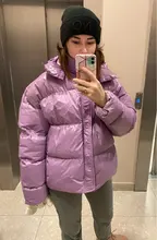 Womens Puffer Jacket Parkas Hooded-Coat Outwear Harajuku Korean-Fashion Winter