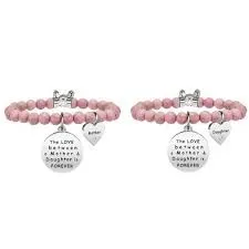 

KIDULT-RODONITE BRACELETS 316L STAINLESS STEEL PENDANTS WITH MOM AND DAUGHTER AND CRYSTALS-COD 731124-FAMILY
