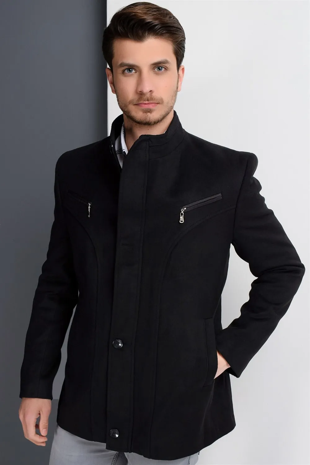 K7133 DEWBERRY COAT -BLACK | Мужская одежда