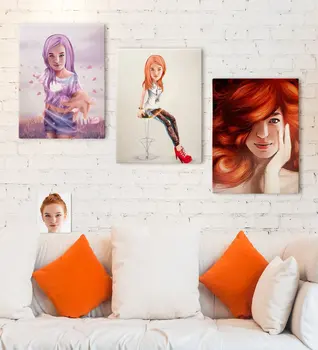 

Personalized 3'lü Women Abstract Caricature Of Canvas Table set 30x50cm-7