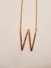 Collar con inicial grande para 100%, joyería de acero inoxidable, collar con letras grandes, A-Z, dorado, con monograma