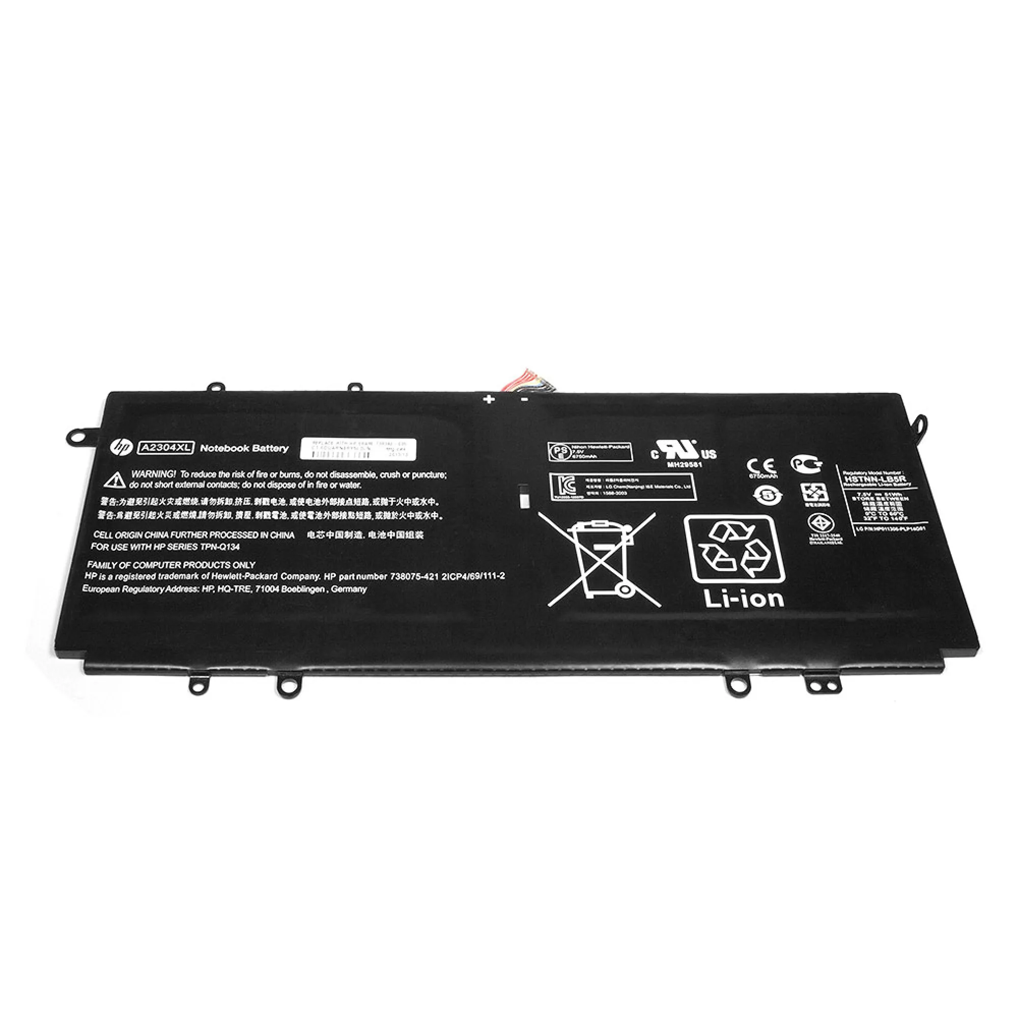 Аккумулятор (батарея) для ноутбука HP Chromebook 14-q010sa (14-G1) 7.5V 6750 mAh. PN: A2304XL ORIGINAL |