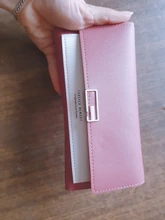 Cartera Coreana de 3 pliegues para mujer, cartera con hebilla de cuero Pu, bolso de mano largo multifunción, tarjetero