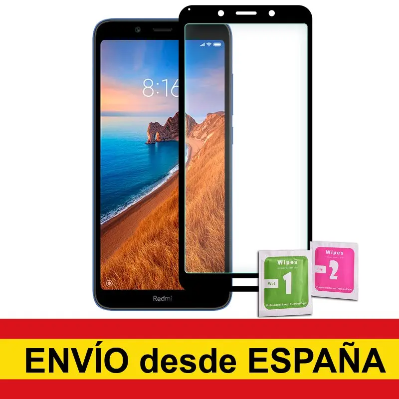 Закаленное стекло протектор для XIAOMI REDMI 7A черный Передний Полный