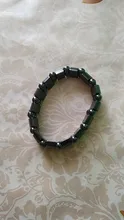 Pulsera magnética elástica de cuentas sencillas, brazalete de cuentas negras, joyería de salud