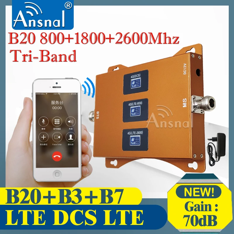 New!!Cellular Amplifier 4G B20 800 1800 2600Mhz