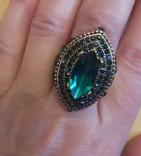 Kinel de lujo anillo para las mujeres aspecto Vintage AAA verde de cristal de la joyería de Boho de Color oro encanto étnico anillo de boda
