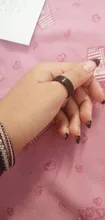 Anillo de acero inoxidable negro para hombre y mujer, joyería con abalorio, 2017