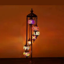 Турецкая мозаичная напольная лампа ручной работы с 7 шариками, напольная лампа ручной работы с мозаикой, Турецкая люстра с османским дизайном, Напольная Лампа с мозаикой