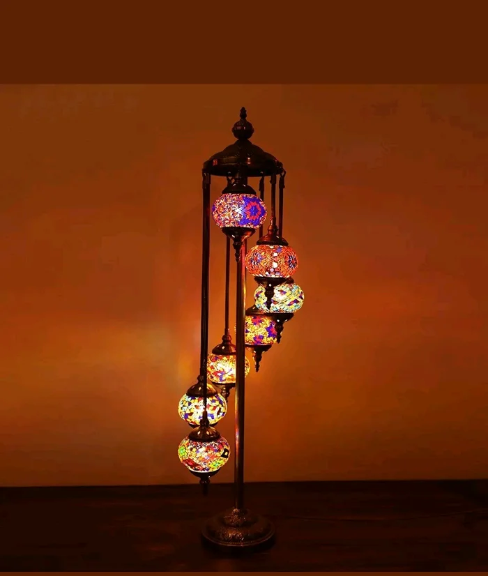 amber mosaic floor lamp