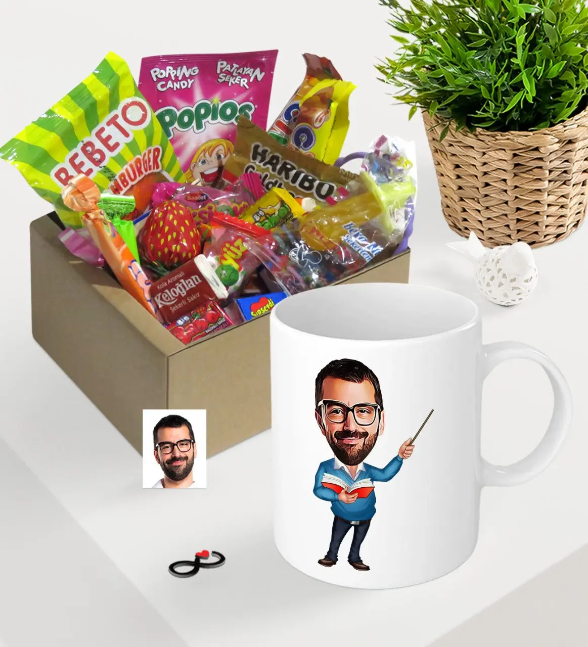 Personalized Mr Teacher Caricature Of Nostalgic Lezzetler Mug Set-4 Teachers Day Special Design White Cup customize | Дом и сад