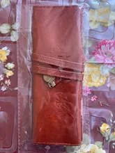 Nuevo estilo de cuero de la PU monedero bolsa de maquillaje Pem lápiz caso cosmético bolso Retro