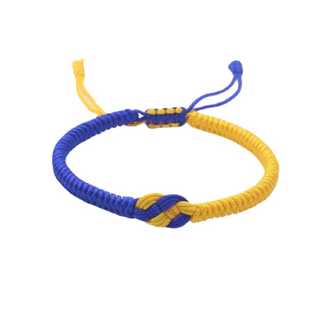 Trendy Ukraine National Flag Bracelets Handmade Natural Stone Beads Bracelet Yellow Blue Ukrainian Flag Patriotism Pride