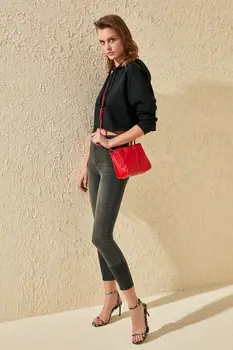 

Trendyol Pettitoes With Color Block High Waist Skinny Jeans TWOSS20JE0063