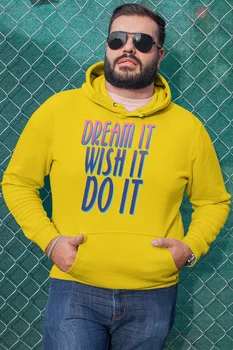 

Angemiel Wear Dream It Wish It Do It Yellow Men 'S Hooded Sweatshirt