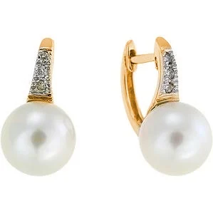 

Lucas gold earrings with pearls and diamonds in red gold