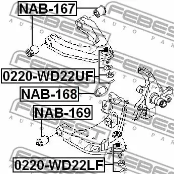 Опора шаровая NISSAN PICK UP(D22) 97- верх. FEBEST 0220-WD22UF