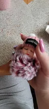 Bola de piel de conejo de imitación llavero de muñeco de bebé durmiendo llavero para automóvil con pompón bebé clave cadena mujeres bolsa Porta llaves colgante de joyería