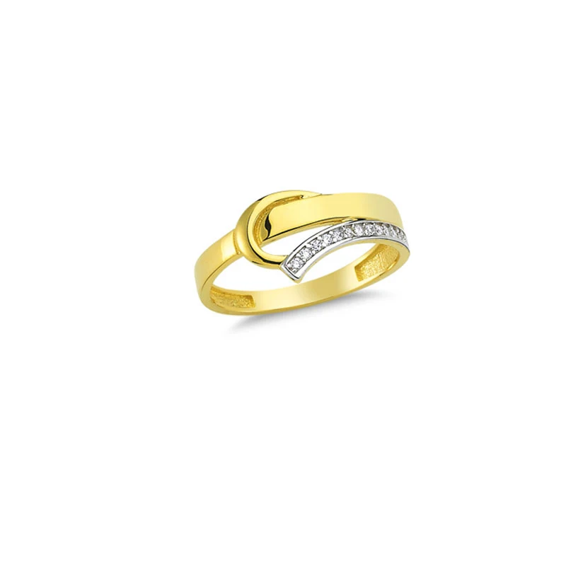 

Модное женское кольцо из твердого золота 14K с художественным дизайном