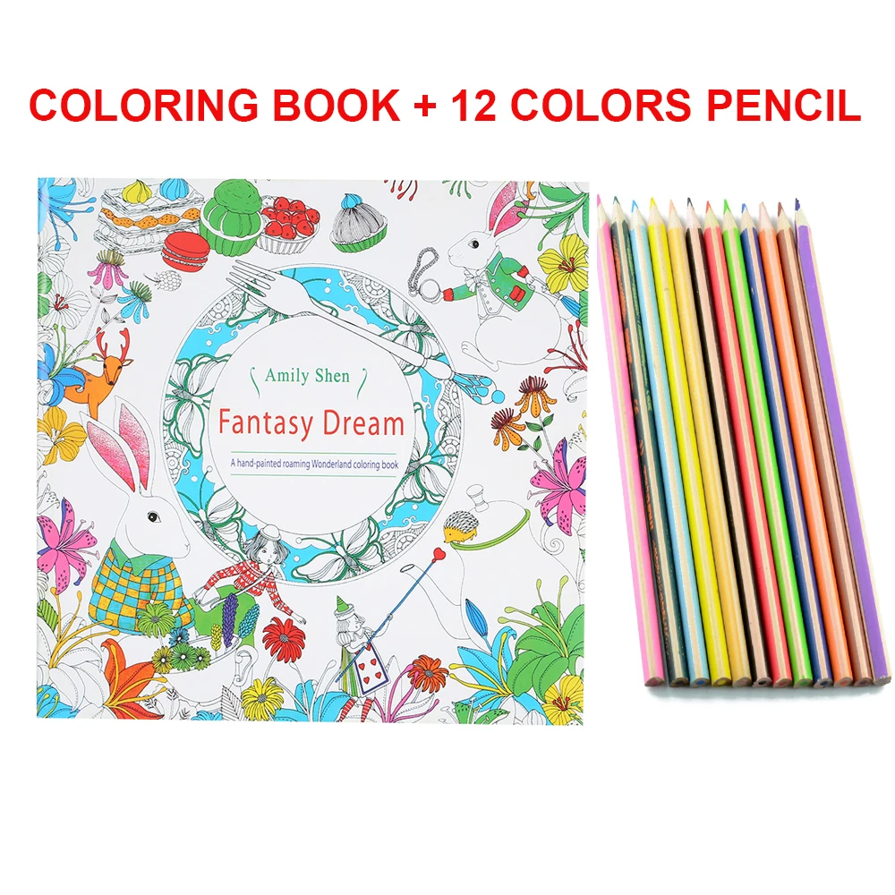 

Drawing Books with 12 Colorspencil Drawing Coloring Book Special Gift for Children Study Painting Adult Relieve Stress