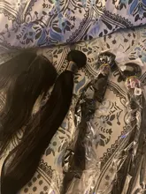 Ishow Hair mechones rectos con Frontal transparente de encaje Frontal y mechones extensiones de cabello humano mechones malayos con cierre Frontal