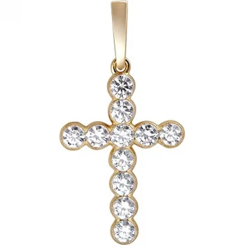 

Esthete Cross with Diamonds in 750 Yellow Gold