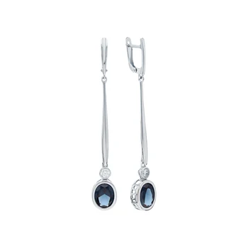 

Silver earrings with Topaz and cubic zirconia sunlight sample 925