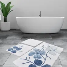 Коврик для ванной | коврик для ванной, Нескользящие Противоскользящие коврики, синий 3л набор 60X100 cm-50X60 Cm-40X60 см