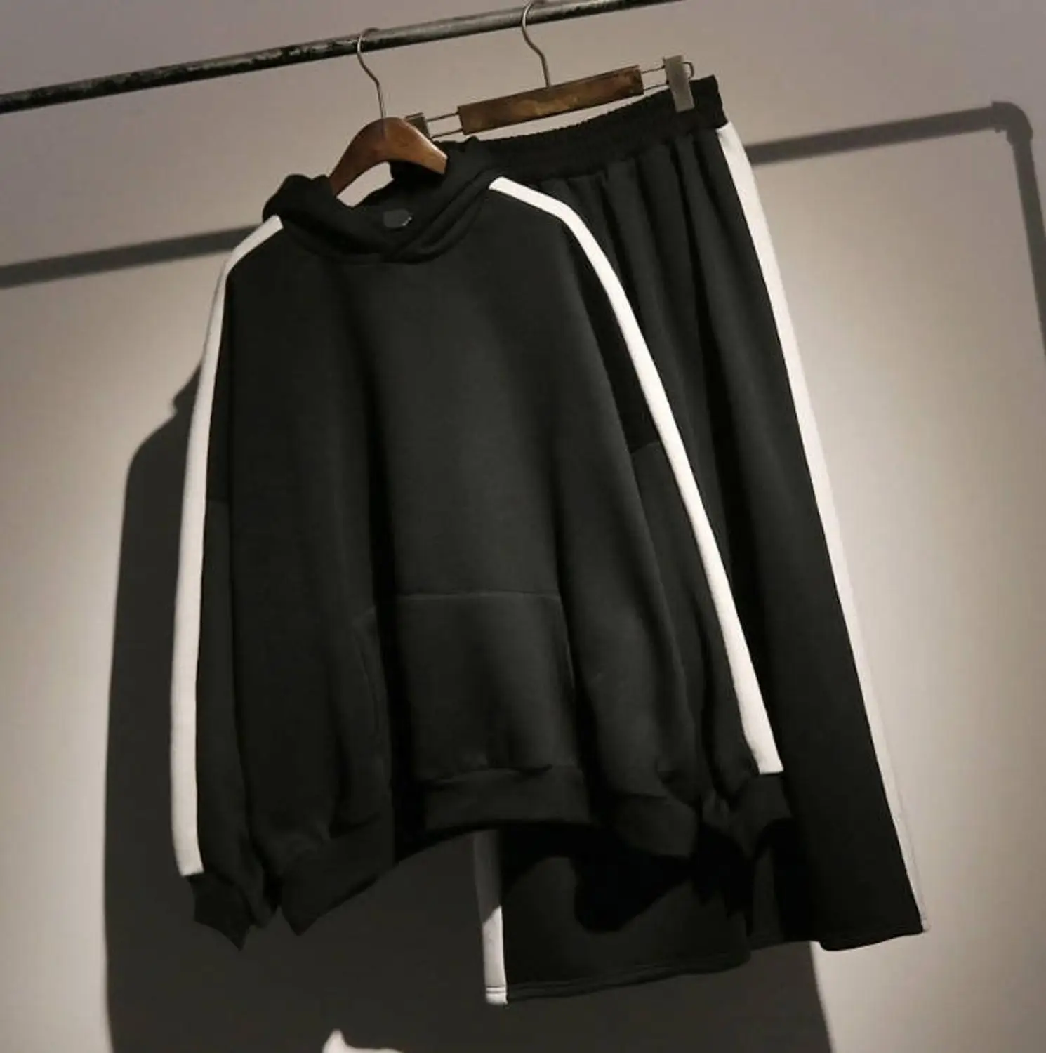 Women Loose Cargo Pants + Loose Hoodie 2pcs SET