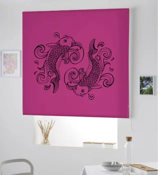 

Blind Iroa roll with drawing/Fish Chinese! ROLLER BLINDS TRANSLUCENT! (FUCHSIA 100X175)