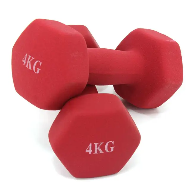 Dumbbells plastic for women, dumbbell Fitness lasting, with style, smooth surface, from 3 kilos, portable optional, 2 pieces 4.0KG