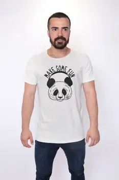 

Angemiel Wear Make Some Fun Panda Cotton White Men 'S T-Shirt