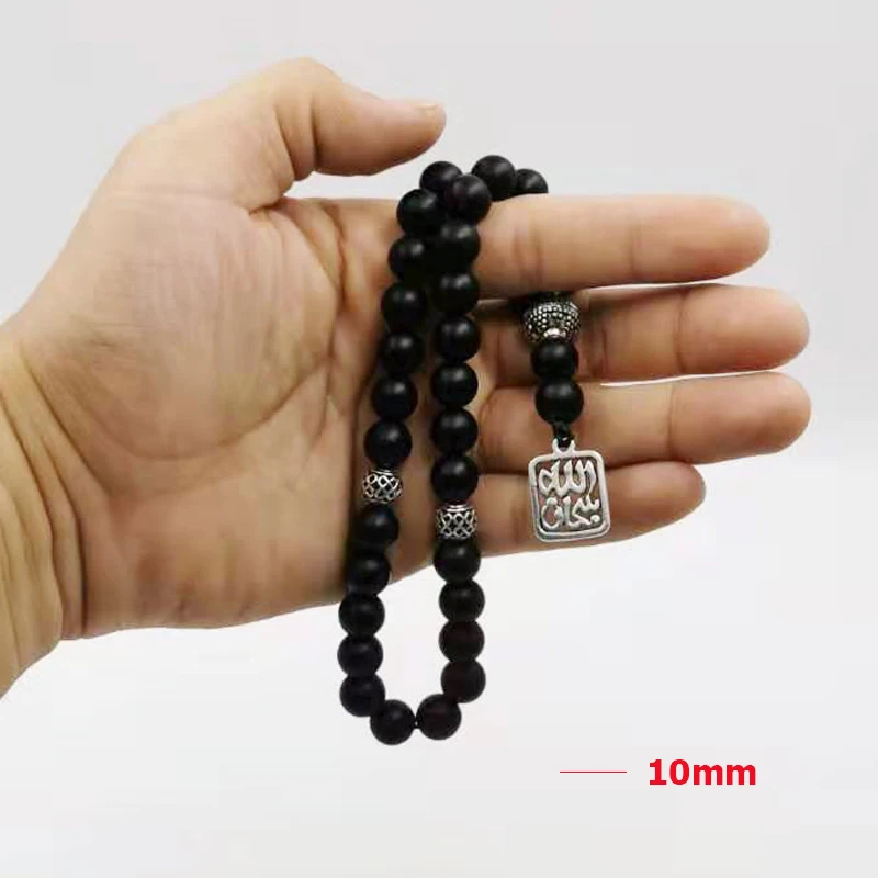 Мужские матовые Агаты Tasbih стиль черный камень мусульманские молитвенные бусы 33 66 99Misbaha бусины Четки Исламский подарок