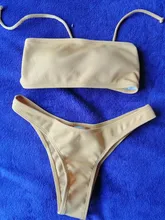 2021 sólido Bikini brasileño traje de baño Bikini Sexy de dos piezas tubo Top traje de baño mujer bañista traje de baño Bikini 1224