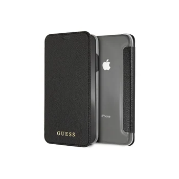 

Funda de Libro Original GUESS Iridescent Series iPhone Xs Max - Negro/Transparente