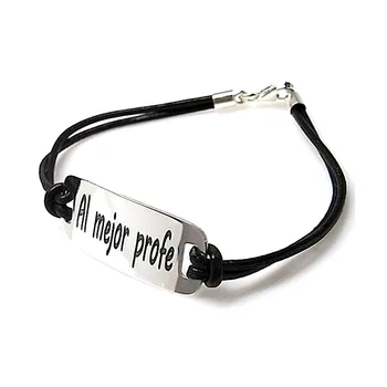 

Law silver bracelet 925m Sheet 38mm. THE BEST TEACHER leather AA9938]