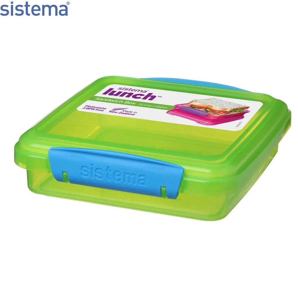 Контейнер для сэндвичей Sistema &quotLUNCH+BAKE IT&quot 450мл зеленый 31646|Лотки хранения| |
