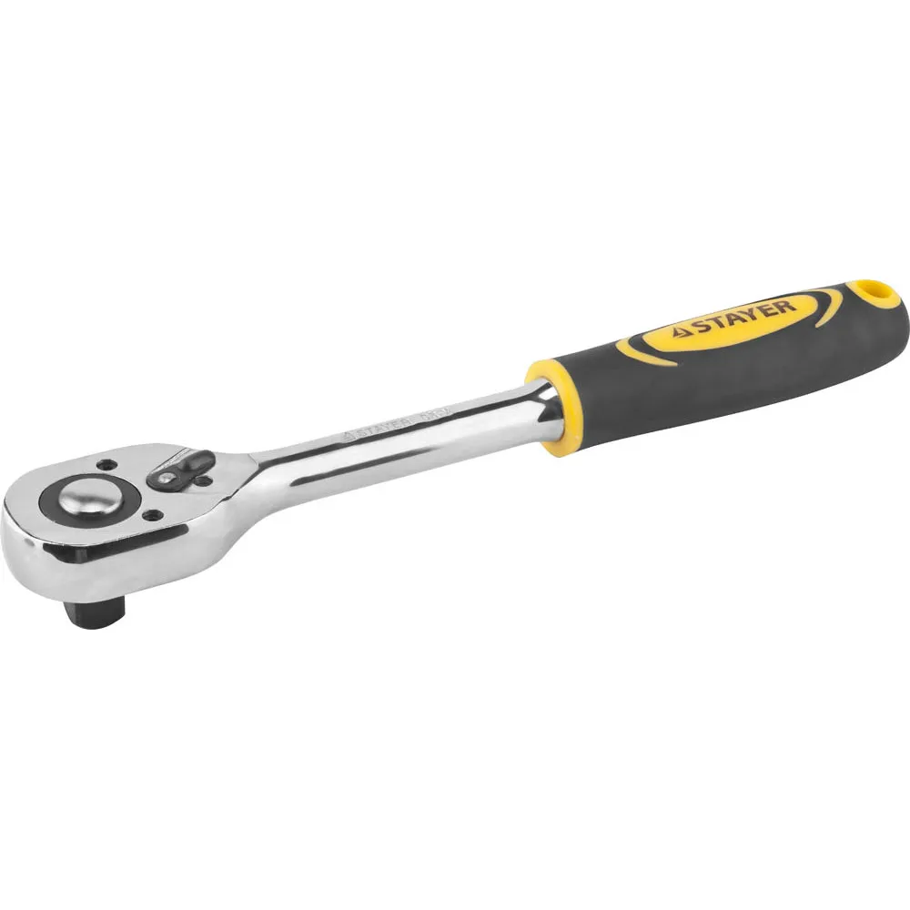 Трещотка для торцовых головок STAYER 1/2", 45 зубцов, Cr-V сталь 27786-1/2