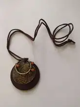 Sweater Chain Clothes-Accessories Wood Necklace Collier Women Jewelry Round Femme 6--7cm