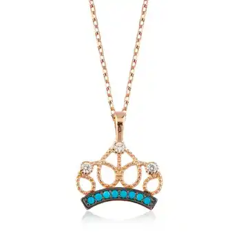 

KUTAYDAN 925 Sterling Silver Queen Crown Lady Necklace