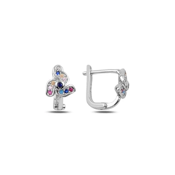 

KUTAYDAN Zircon Cubic Zirconia J Earrings 925 Sterling Silver