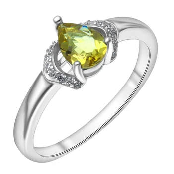 

Silver ring with cubic zirconia and sultanite