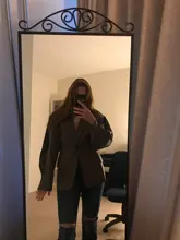 Women Blazer Gray AEL Spring Long-Sleeve Office Minimalist Ladies New Casual Regular