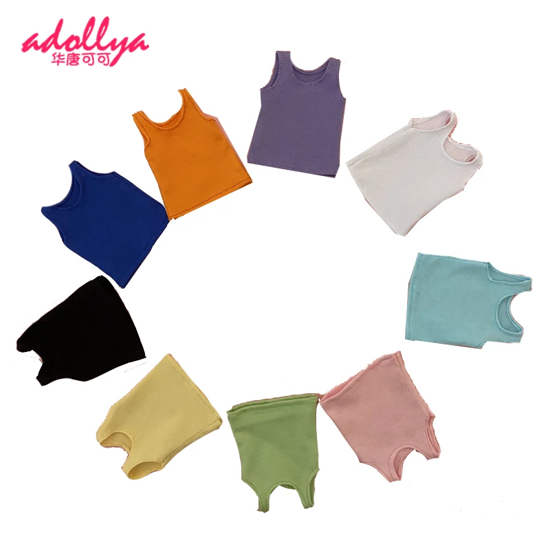 Adollya Clothes For Dolls 30cm Solid Color Vest Summer Cropp Top Cloth Candy Colors 1/6  BJD Doll Accessories Kids Birthday Gift