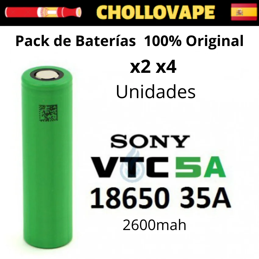Baterías 18650  SONY VTC5A 35A 2600mah  3.7V Recomendada para Mods Mecánicos vape