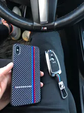 Aleación Galvanizada coche llave inteligente Fob caso de la cubierta de la piel para BMW Serie 3 4 5 320i 530i 550i F20 F21 F30 F31 F25 F01 F02 coche caso clave