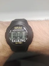 XINJIA-Reloj parlante para mujeres y hombres ciegos, pulsera de deporte informal para personas mayores o con discapacidad visible, con nuevo modo digital para dar el tiempo en italiano, árabe, ruso y coreano